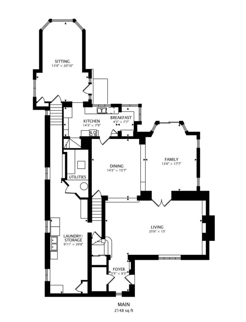 Floorplan of First Floor at 231 Arlington, Elmhurst